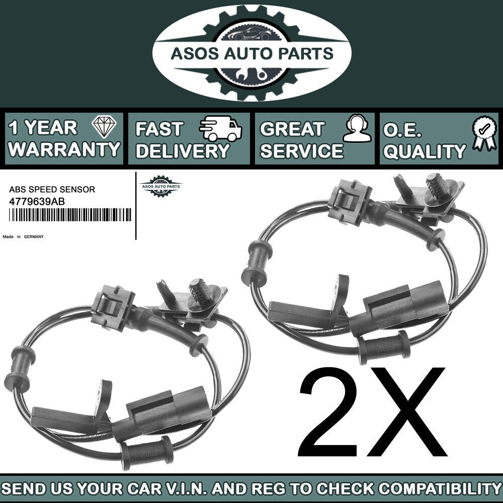 2X FRONT ABS SPEED SENSOR Fits CHRYSLER 300C LANCIA THEMA 4779639AB