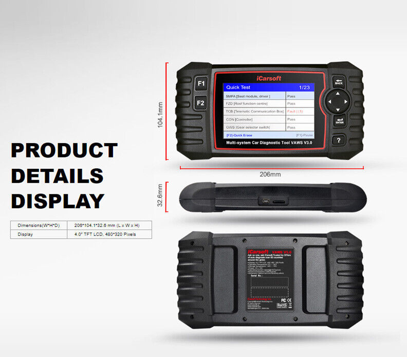 iCARSOFT VAWS V2.0 - VW VOLKSWAGEN - 2023 - DIAGNOSTIC TOOL