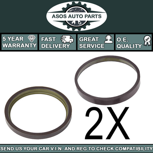 2X ABS MAGNETIC PICK UP RING FITS RENAULT THALIA MK1 MK2 MK3 REAR DRUMS