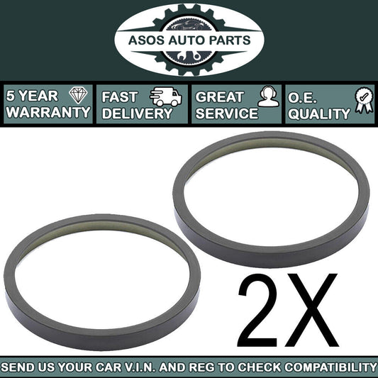 2X ABS MAGNETIC PICK UP RING Fits PEUGEOT 207 307 407 607 REAR DISCS