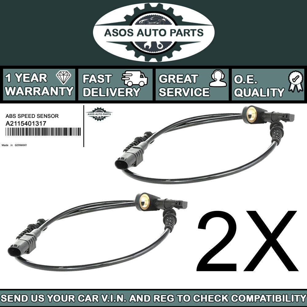 2X FRONT ABS SPEED SENSOR Fits M-BENZ CLS 280 300 320 350 500 CDI 55 63 AMG C219