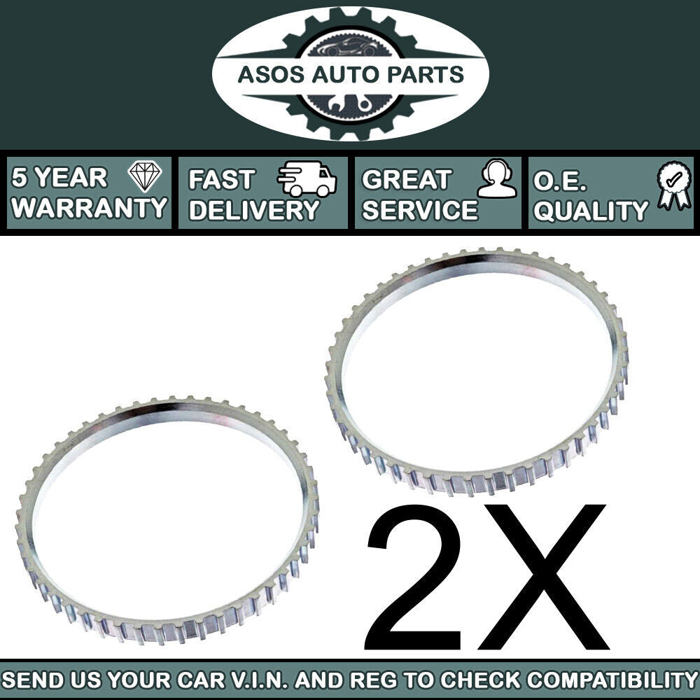 2X ABS RELUCTOR PICK UP RING Fits VOLVO C70 MK1 1997-2005 FRONT