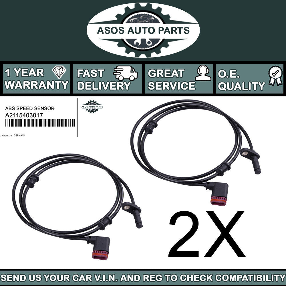 2X REAR ABS SPEED SENSOR Fits M-BENZ E CLASS 200 220 280 320 350 VF211 W211 S211