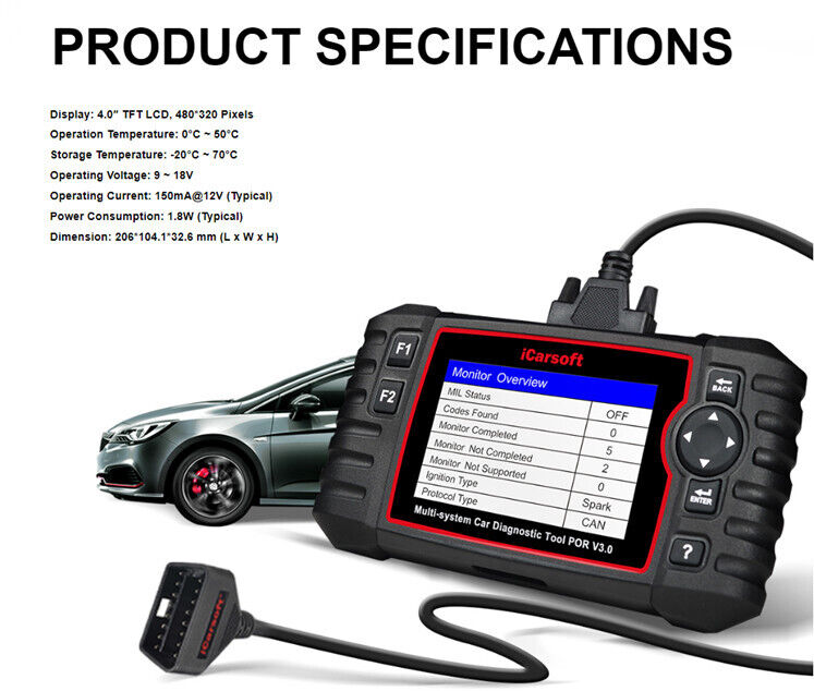 iCARSOFT POR V3.0 - PORSCHE  - 2023 - DIAGNOSTIC TOOL