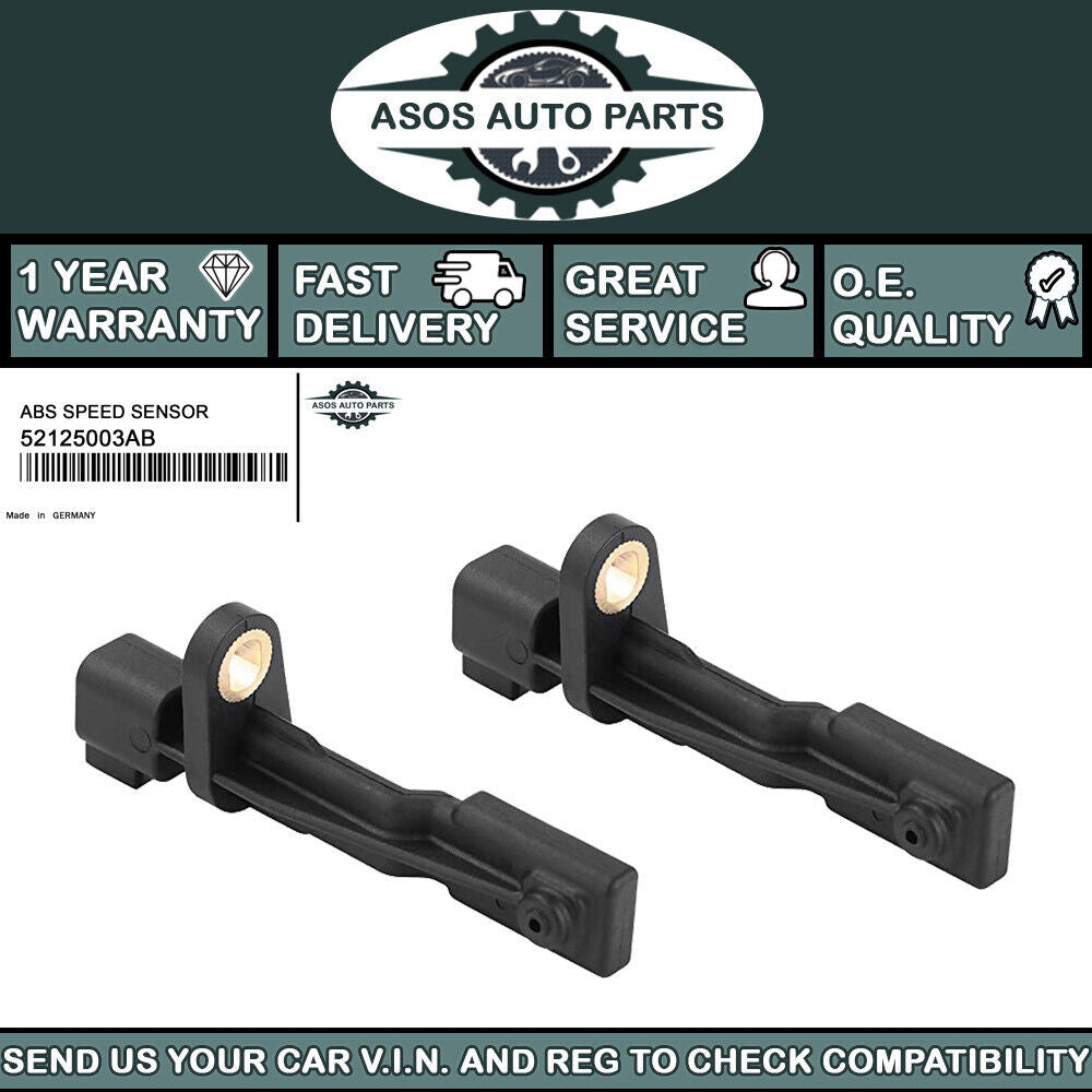 2X REAR ABS SPEED SENSOR Fits DODGE NITRO 2.8 3.7 4.0 52125003AB