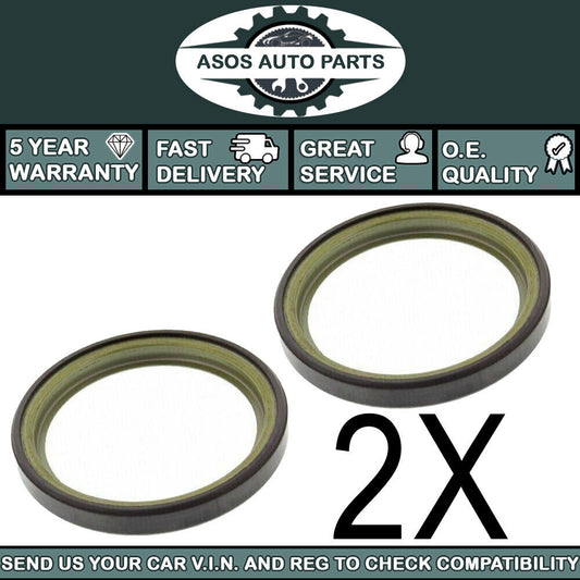 2X ABS MAGNETIC PICK UP RING Fits OPEL / VAUXHALL MOVANO 2.3 CDTI REAR