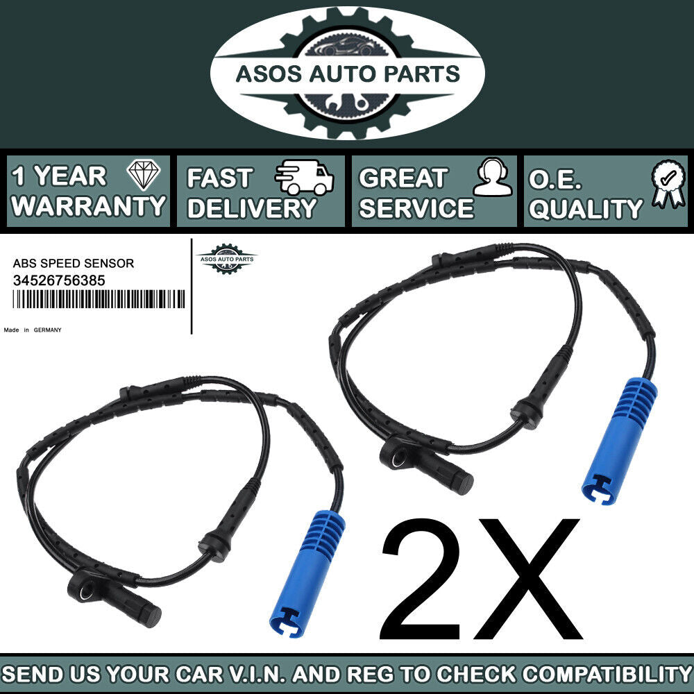 2X REAR ABS SPEED SENSOR Fits MINI R50 R52 R53 COOPER ONE 1.4 1.6 34526756385