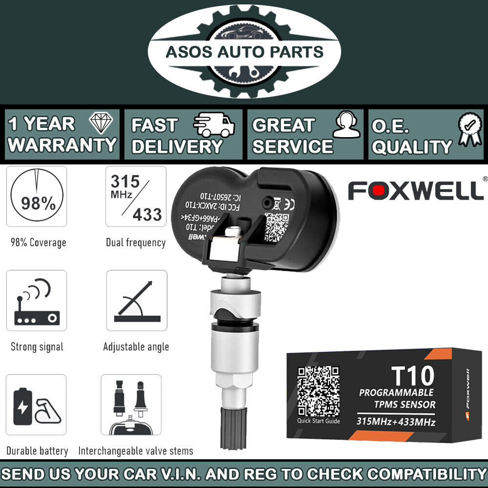 UNIVERSAL TIRE PRESSURE MONITORING SENSOR TPMS FOXWELL T10 315MHz 433MHz