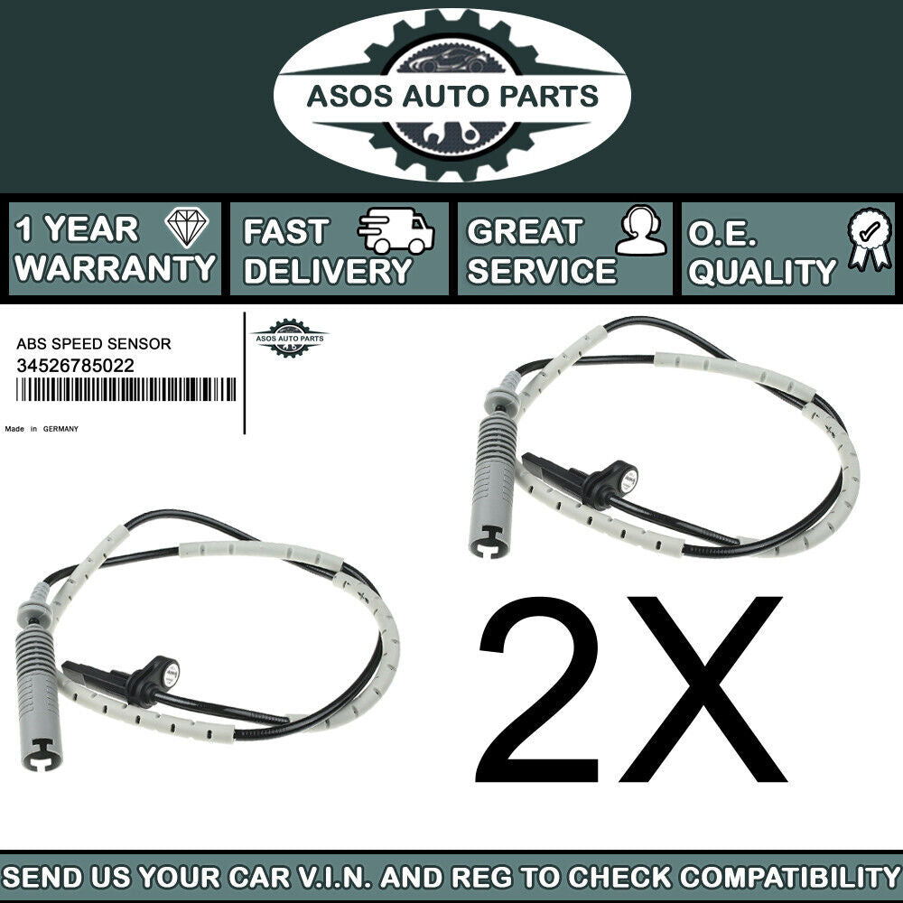 2X REAR ABS SPEED SENSOR Fits BMW 1 SERIES E81 E82 E87 E88 34526785022