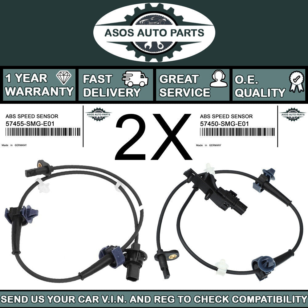 2X FRONT ABS SPEED SENSOR Fits HONDA CIVIC VIII HATCHBACK