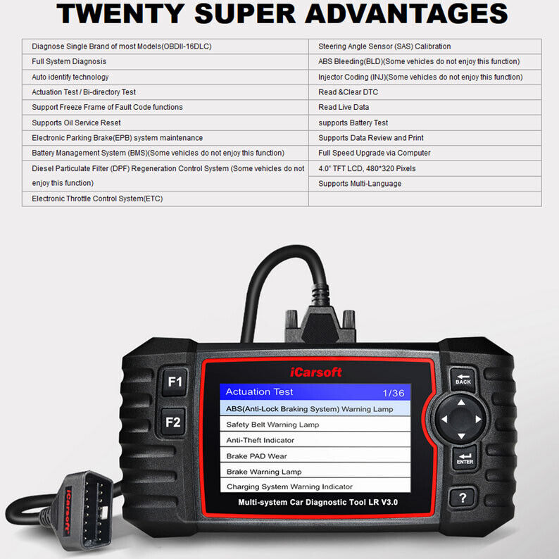 iCARSOFT LR V3.0 - JAGUAR LAND ROVER - 2023 - DIAGNOSTIC TOOL