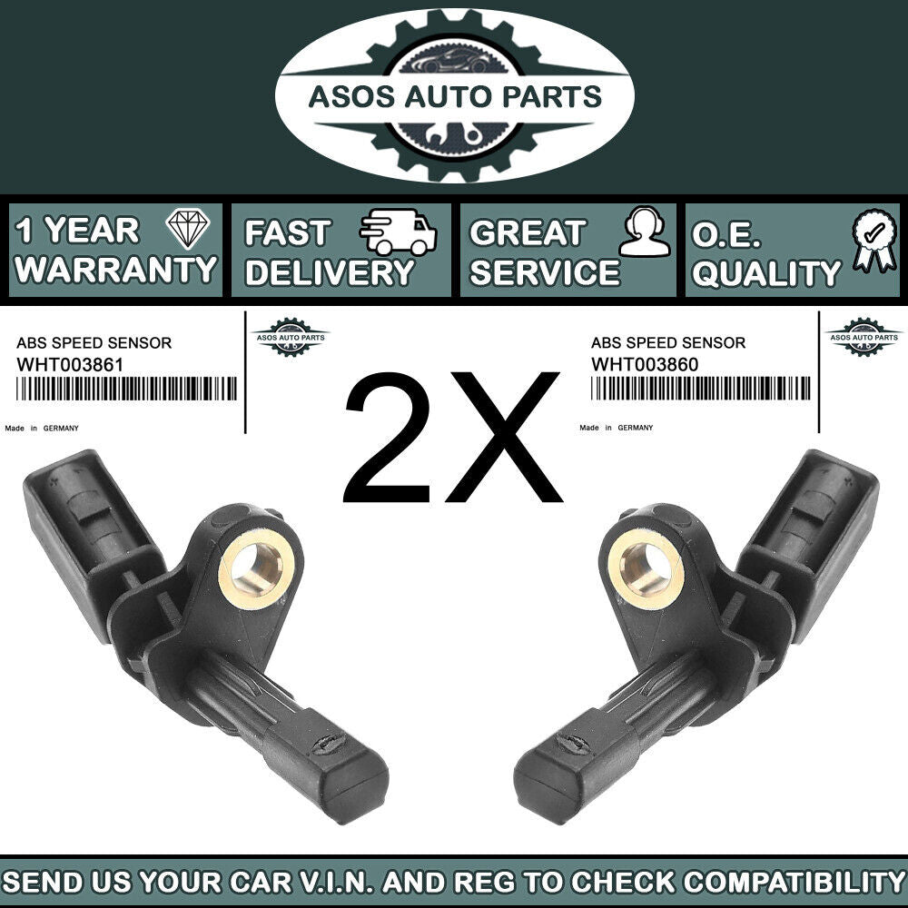 2X FRONT ABS SPEED SENSOR Fits AUDI SEAT SKODA VW WHT003860 WHT003861