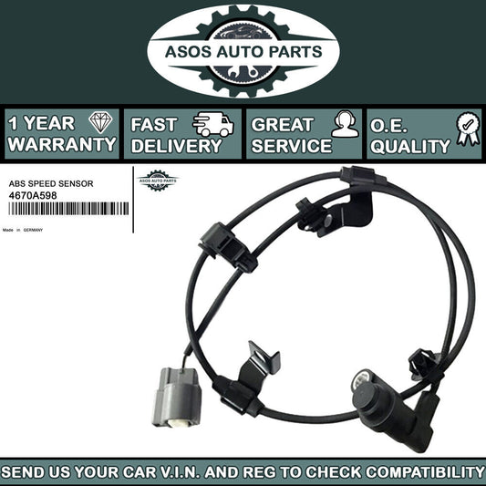 REAR LEFT ABS SPEED SENSOR Fits MITSUBISHI L200 / TRITON 2.5 D DI-D 4670A598