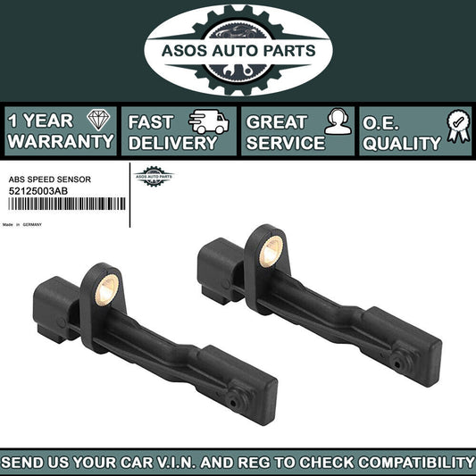 2X REAR ABS SPEED SENSOR Fits JEEP CHEROKEE COMPASS WRANGLER 52125003AB