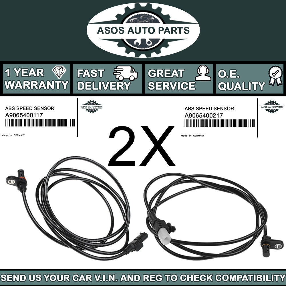 2X REAR ABS SPEED SENSOR Fits M-BENZ SPRINTER 3T 3,5T 4T 4,6T 5T