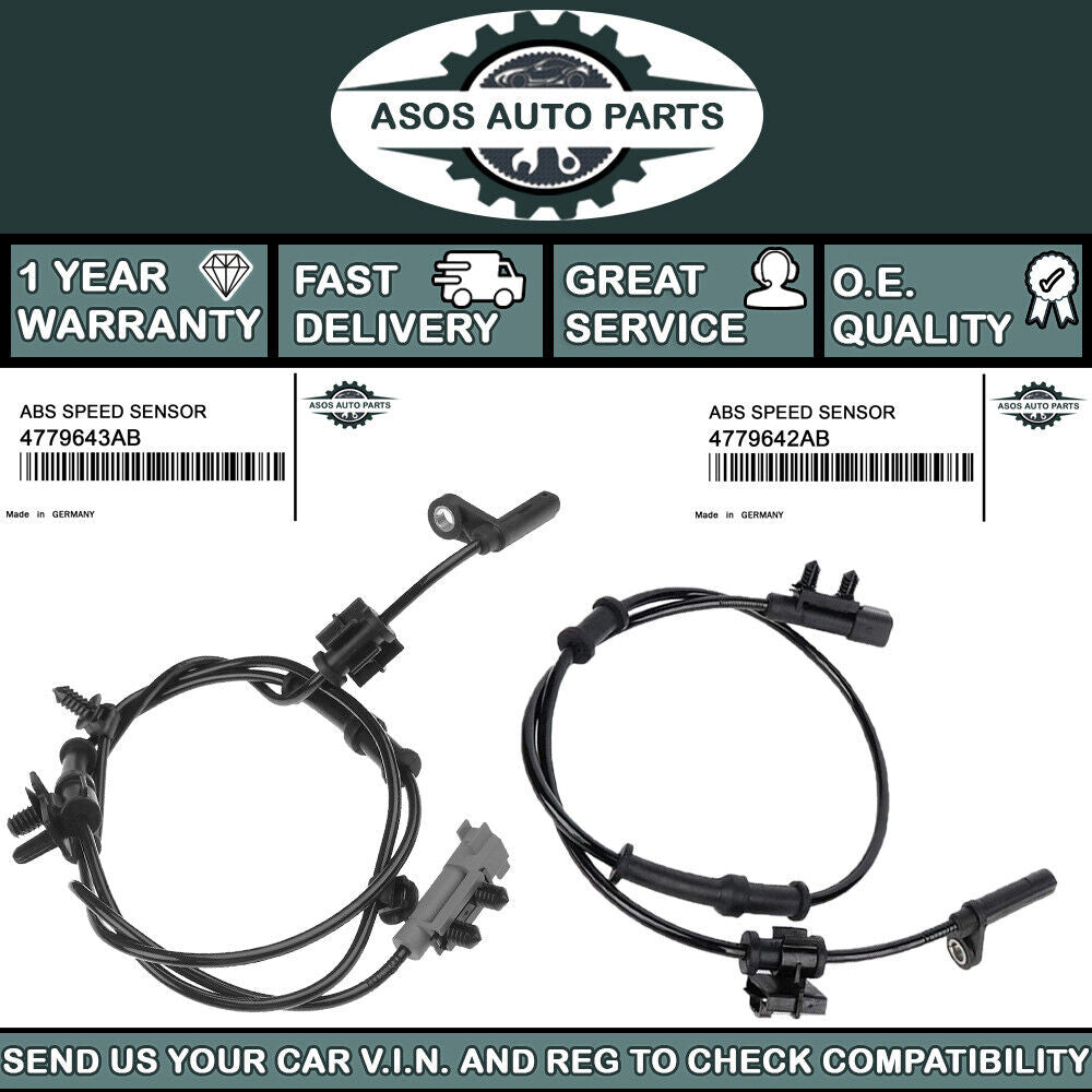 2X REAR ABS SPEED SENSOR Fits CHRYSLER 300C LANCIA THEMA 4779642AB 4779643AB