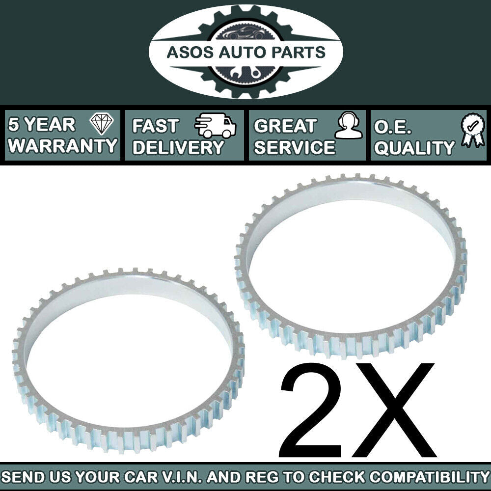 2X ABS RELUCTOR PICK UP RING Fits  JAGUAR S-Type 1999-2007 46 Teeth