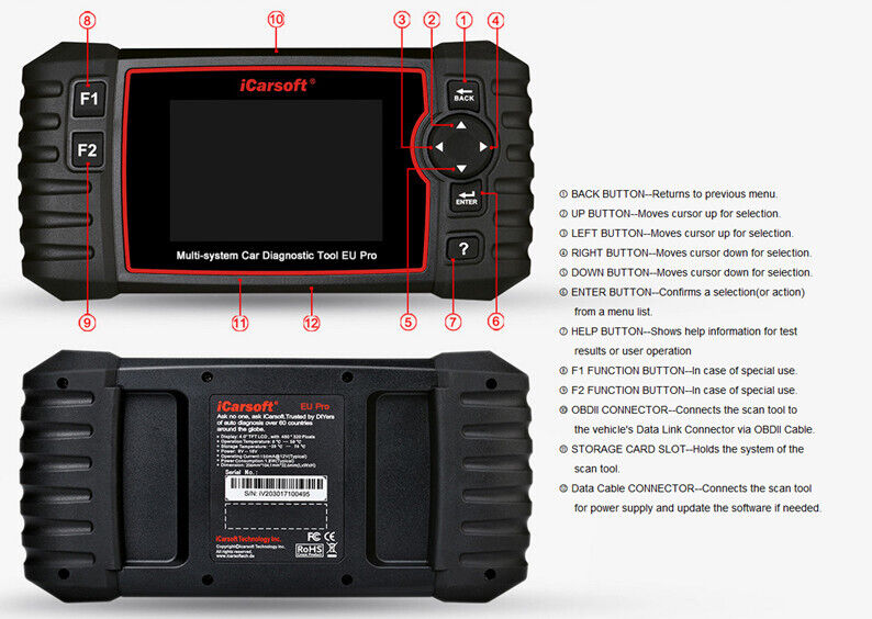 iCARSOFT EU PRO - 2023 - FULL SYSTEM - ALL EURO CARS - DIAGNOSTIC TOOL