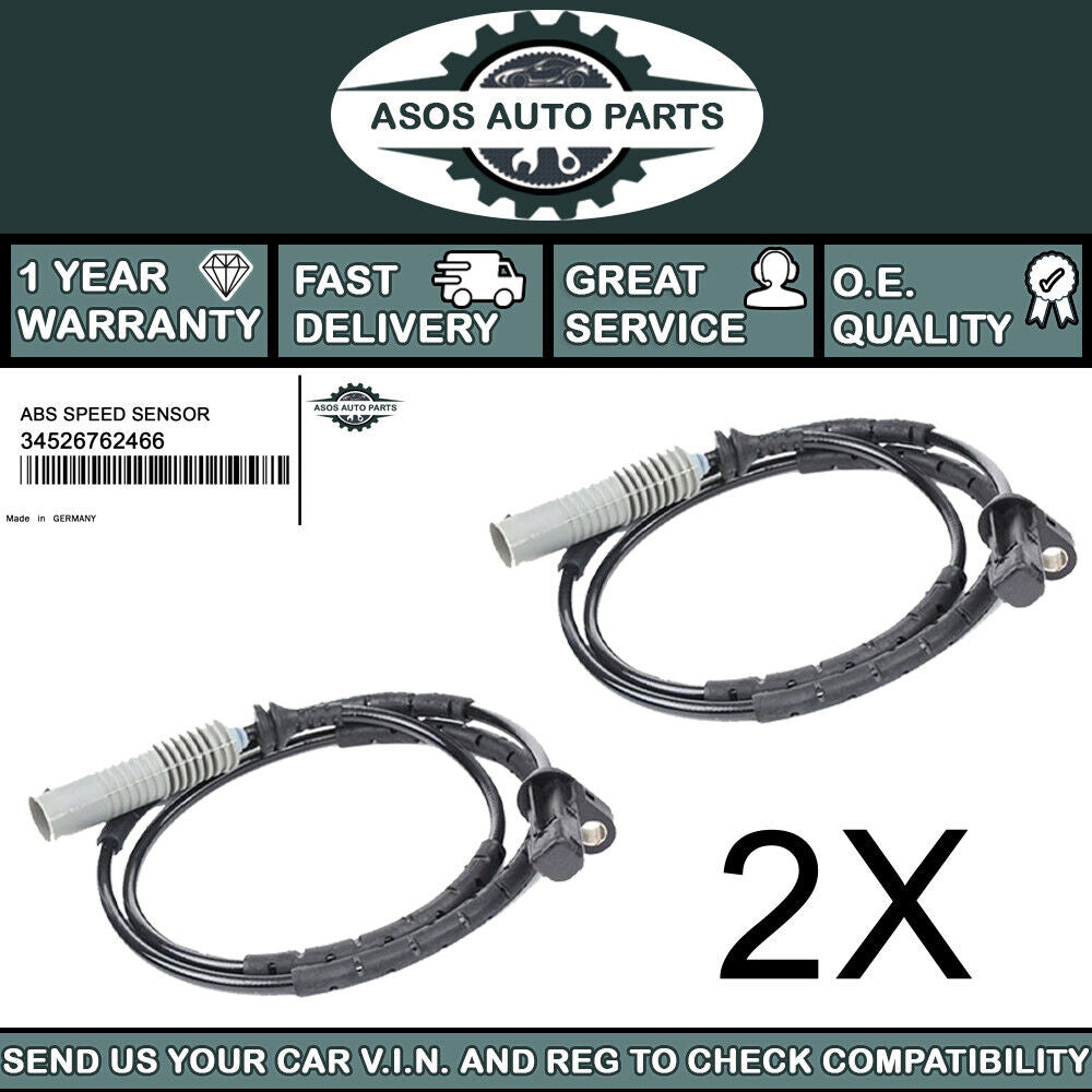 2X REAR ABS SPEED SENSOR Fits BMW 1 SERIES 116d 116i 118d 118i 120d 120i 1.6 2.0