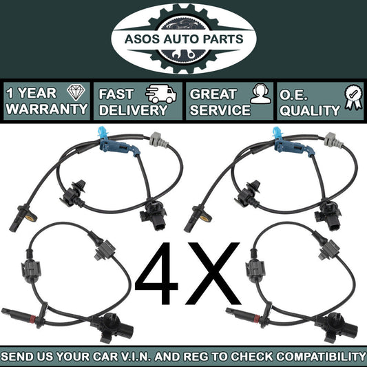 4X ABS SPEED SENSOR Fits HONDA CR-V MK III RE 2.0 2.2 2.4